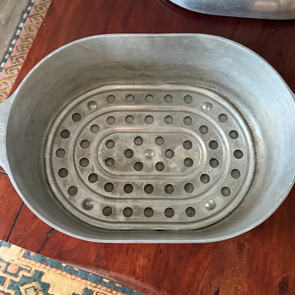 Vintage Magnalite GHC Large Dutch Oven Roaster Pan W/Trivet 19 9/16x18 5/8 in - Picture 6 of 14